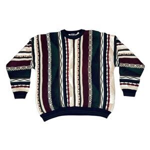 Vintage 90s Divots Coogi Style 3D Knit Crewneck Sweater
